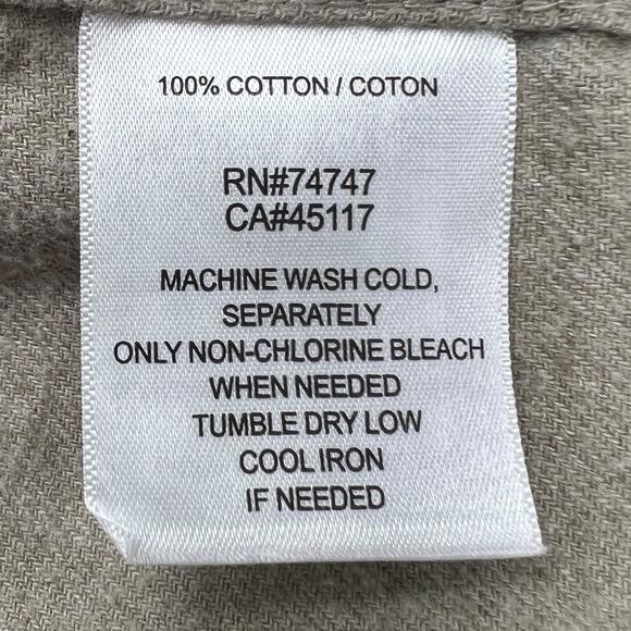 Bass Pro Shop (XL) Red Head Brand Solid Flannel Long-Sleeve Shirt Beige-Khaki - Picture 6 of 14